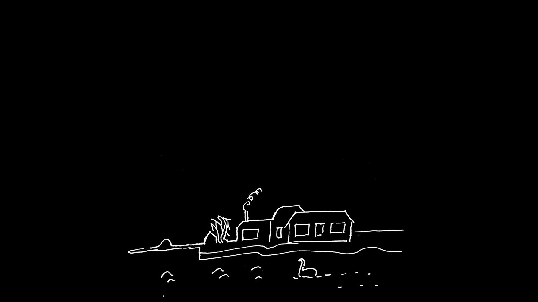 line drawing of a cottage